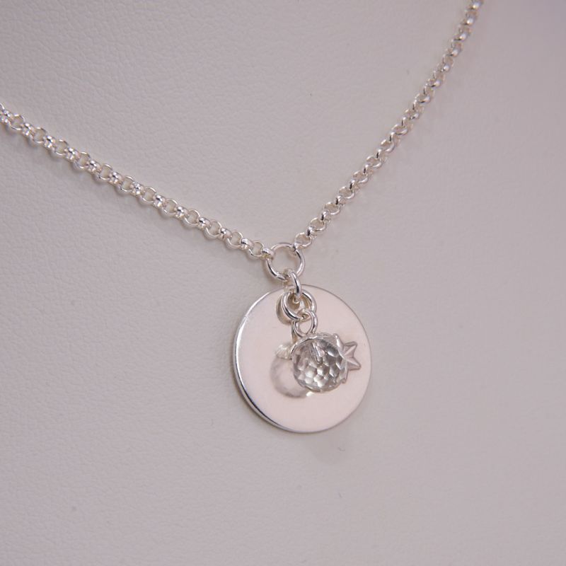 Preview: Halsschmuck mit Edelstein und Anhänger aus Silber